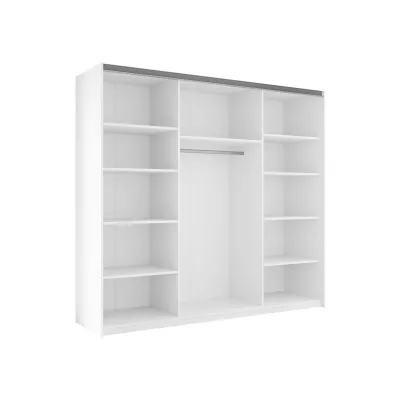 Zrcadlová šatní skříň 250 cm MILVEA - bílá