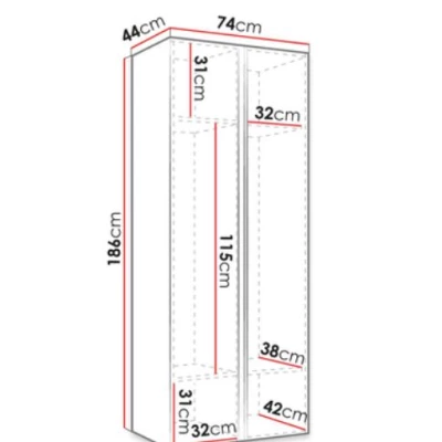 Zrcadlová skříň do předsíně 74 cm SELAND - bílá