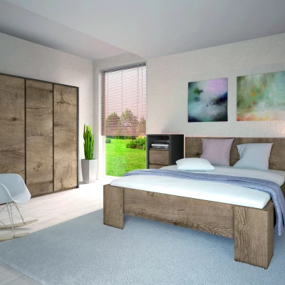 Dvojlůžková postel 160x200 FEREIRA - dub lefkas