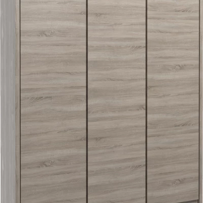 Třídveřová šatní skříň 166 cm FEREIRA - dub lanýž