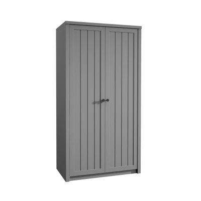 Dvoudveřová šatní skříň 90 cm MARIONA - šedá