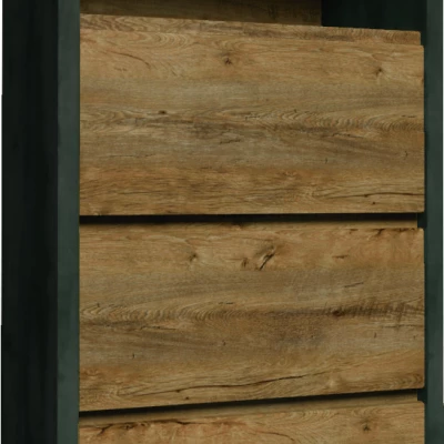 Úzká šuplíková komoda FEREIRA - dub lefkas / šedá