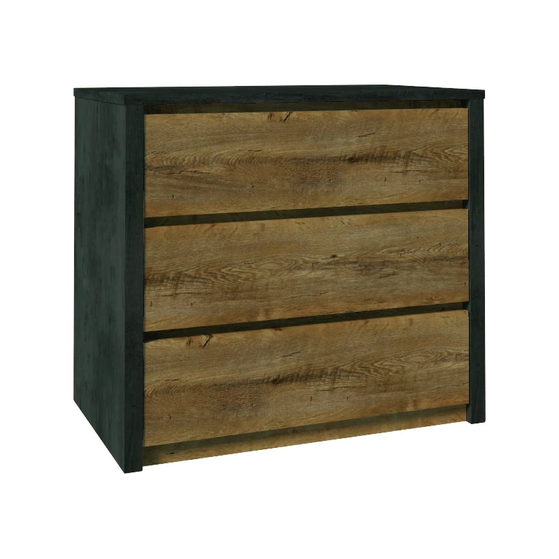 Komoda se šuplíky FEREIRA - dub lefkas / šedá