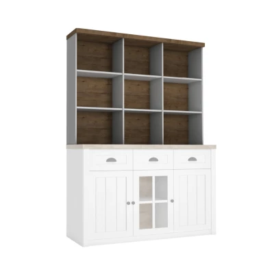 Nástavec na komodu MARIONA - borovice andersen / dub lefkas