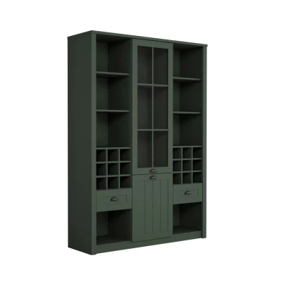 Vysoký kredenc do jídelny MARIONA - zelený