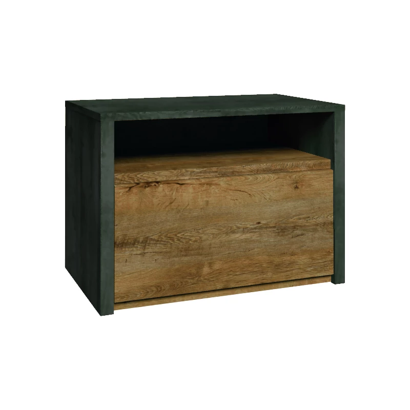 Noční stolek FEREIRA - dub lefkas / šedý