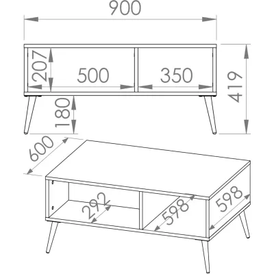 Konferenční stolek LUNA - béžový / zlatý