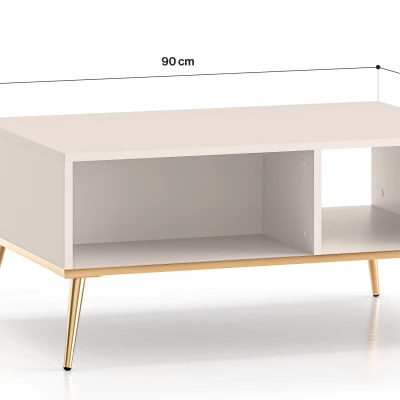 Konferenční stolek LUNA - béžový / zlatý