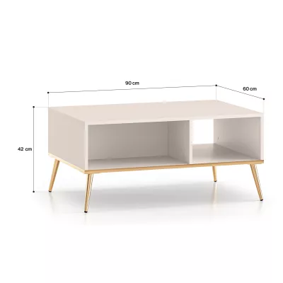 Konferenční stolek LUNA - béžový / zlatý