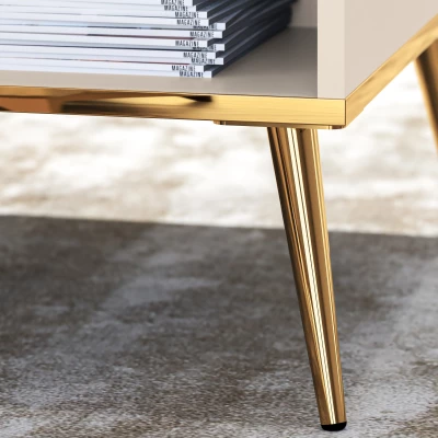 Konferenční stolek LUNA - béžový / zlatý