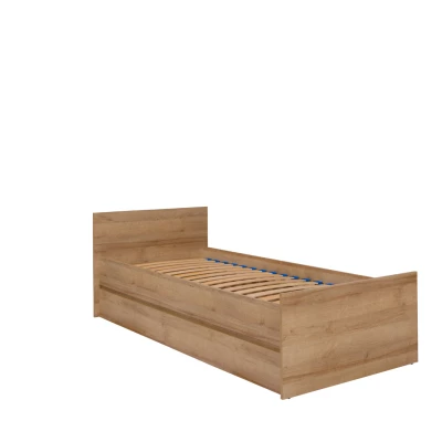 Jednolůžková postel s roštem 90x200 LIONU - dub riviera
