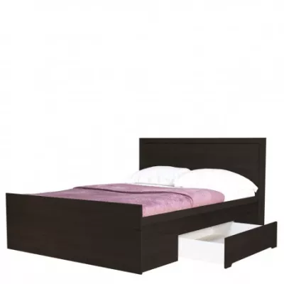 Manželská postel se šuplíky 140x200 FRIDLEY - dub sonoma čokoláda