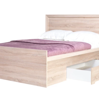 Manželská postel se šuplíky 160x200 FRIDLEY - dub sonoma