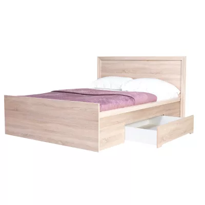 Manželská postel se šuplíky 160x200 FRIDLEY - dub sonoma