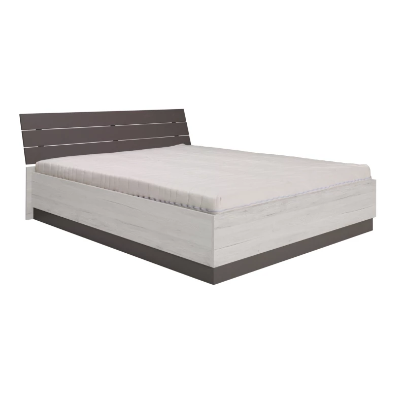 Manželská postel 160x200 s úložným prostorem KIMBALL - norská borovice / šedá