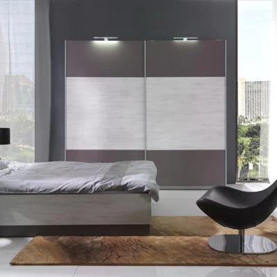 Manželská postel 160x200 s úložným prostorem KIMBALL - norská borovice / šedá