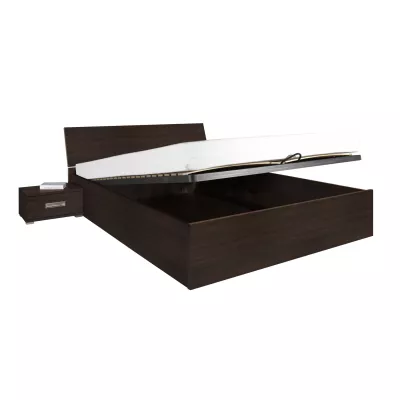 Manželská postel s úložným prostorem 140x200 MAKEL - dub catania