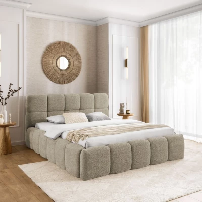 Manželská čalouněná postel 200x200 ZOUZETE - šedá