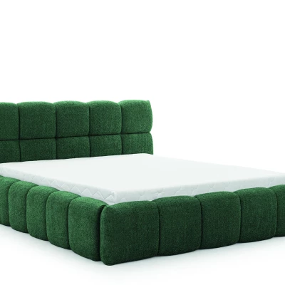 Manželská čalouněná postel 200x200 ZOUZETE - láhvově zelená