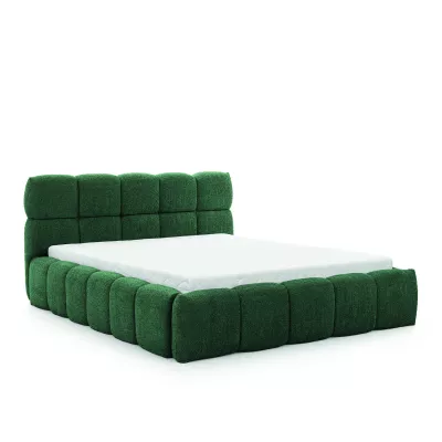 Manželská čalouněná postel 200x200 ZOUZETE - láhvově zelená