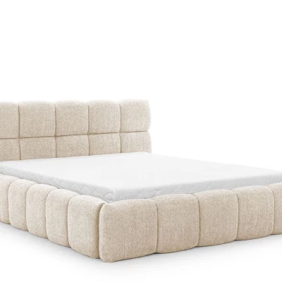 Manželská čalouněná postel 200x200 ZOUZETE - smetanová