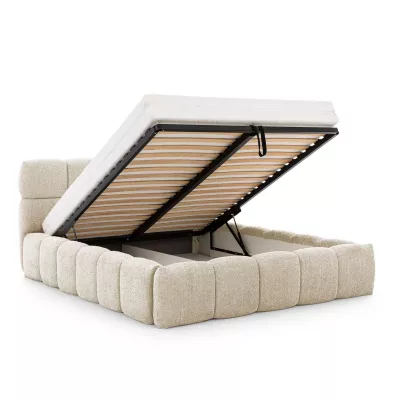 Manželská čalouněná postel 180x200 ZOUZETE - smetanová