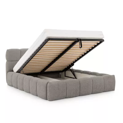 Manželská čalouněná postel 140x200 ZOUZETE - šedá