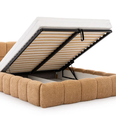 Manželská čalouněná postel 140x200 ZOUZETE - hnědá