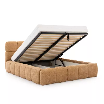 Manželská čalouněná postel 140x200 ZOUZETE - hnědá