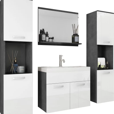 Koupelnová sestava MAYRA XL - matera / bílý lesk