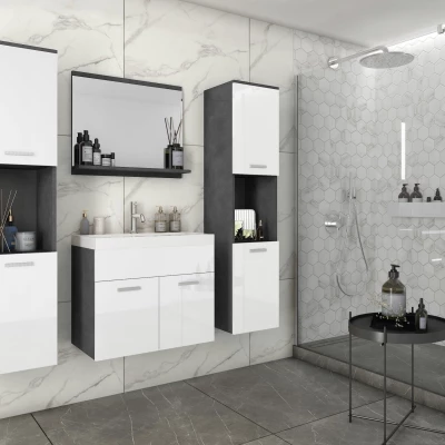 Koupelnová sestava MAYRA XL - matera / bílý lesk