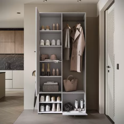 Předsíňová stěna se zrcadlem USTINA - bílá