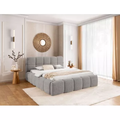 Jednolůžková čalouněná postel 120x200 ZOUZETE - světle šedá