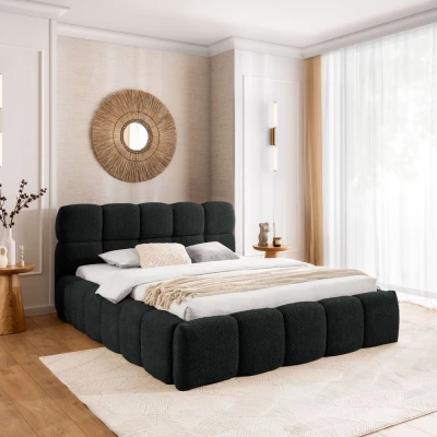 Jednolůžková čalouněná postel 120x200 ZOUZETE - černá
