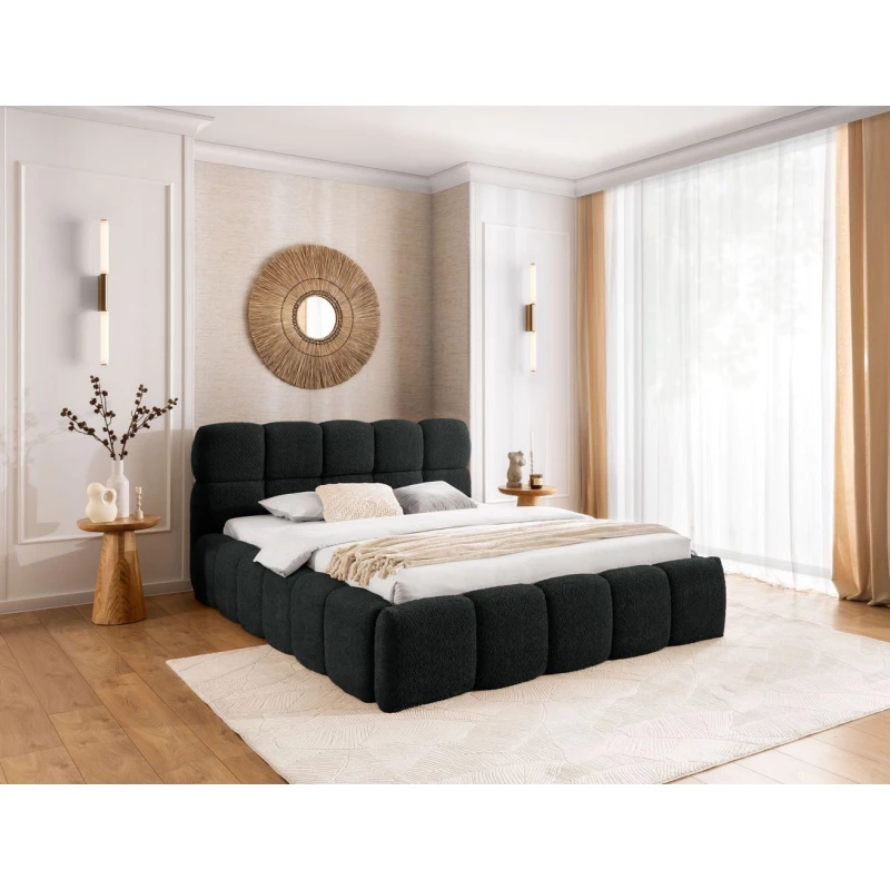 Jednolůžková čalouněná postel 120x200 ZOUZETE - černá