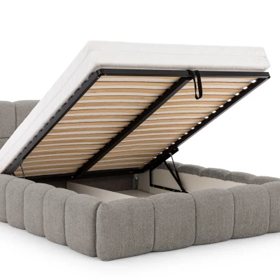 Jednolůžková čalouněná postel 120x200 ZOUZETE - šedá