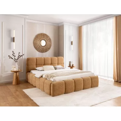 Jednolůžková čalouněná postel 120x200 ZOUZETE - světle hnědá