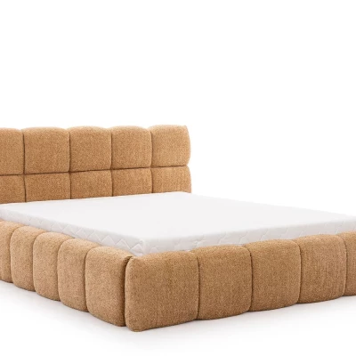Jednolůžková čalouněná postel 120x200 ZOUZETE - světle hnědá