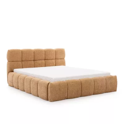 Jednolůžková čalouněná postel 120x200 ZOUZETE - světle hnědá