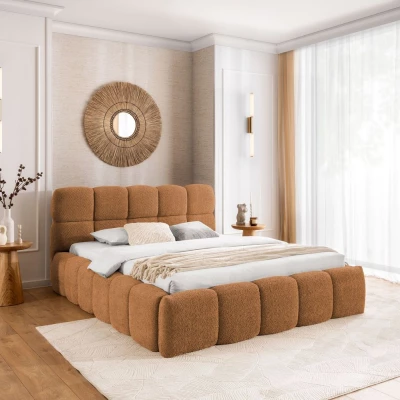 Jednolůžková čalouněná postel 120x200 ZOUZETE - hnědá