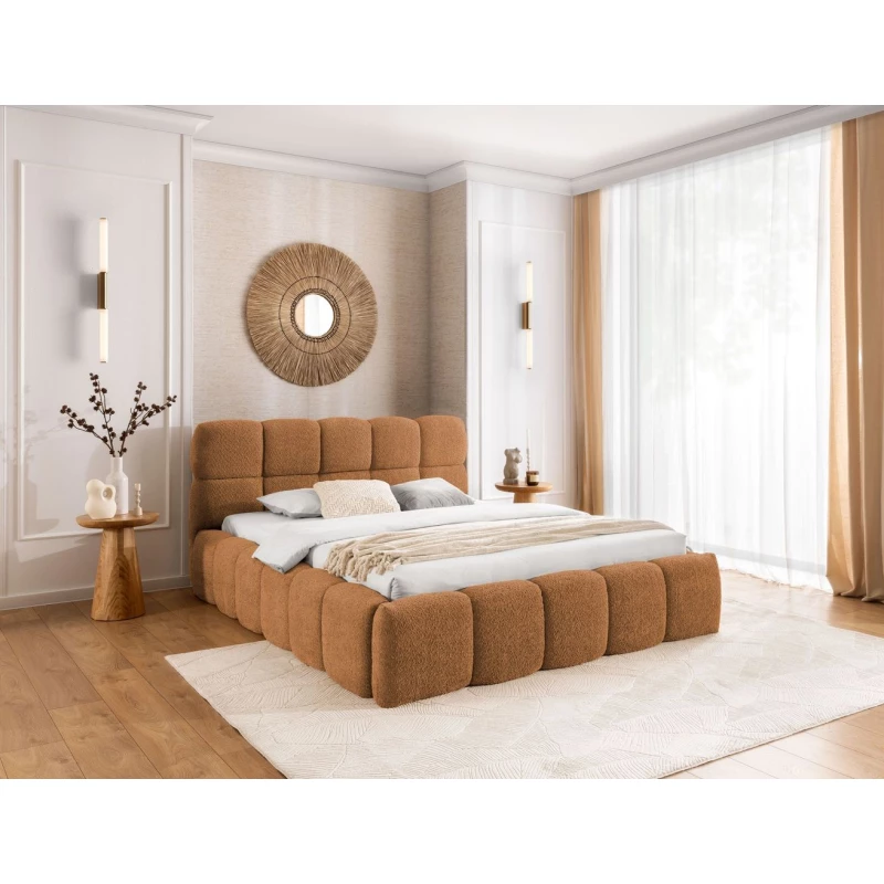 Jednolůžková čalouněná postel 120x200 ZOUZETE - hnědá
