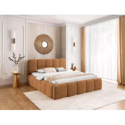Jednolůžková čalouněná postel 120x200 ZOUZETE - hnědá