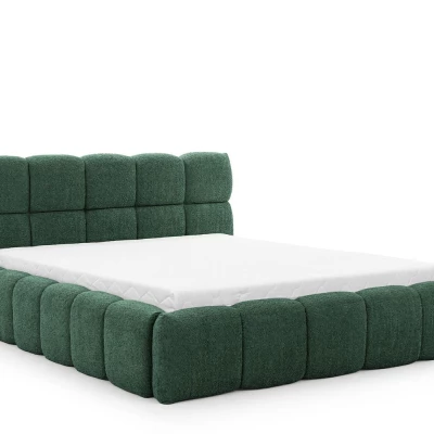 Jednolůžková čalouněná postel 120x200 ZOUZETE - láhvově zelená