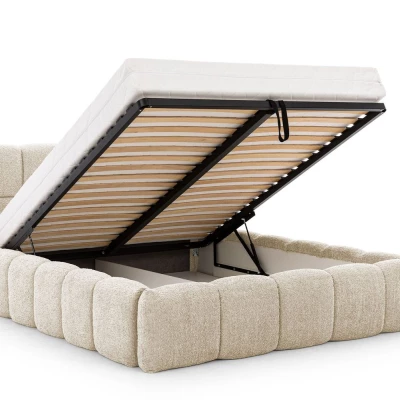 Jednolůžková čalouněná postel 120x200 ZOUZETE - smetanová