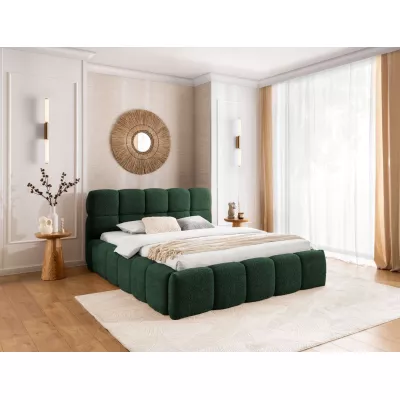 Jednolůžková čalouněná postel 120x200 ZOUZETE - tmavě zelená