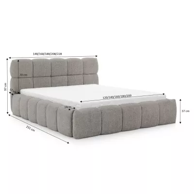 Jednolůžková čalouněná postel 120x200 ZOUZETE - tmavě zelená