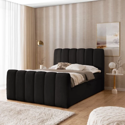 Boxspringová postel 200x200 SEMINOLE - černá + topper