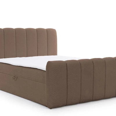 Boxspringová postel 200x200 SEMINOLE - tmavě hnědá + topper