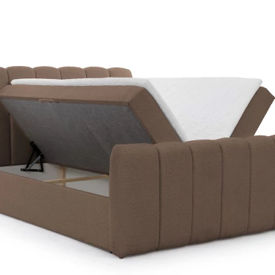 Boxspringová postel 200x200 SEMINOLE - tmavě hnědá + topper
