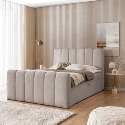 Boxspringová postel 180x200 SEMINOLE - světle šedá + topper